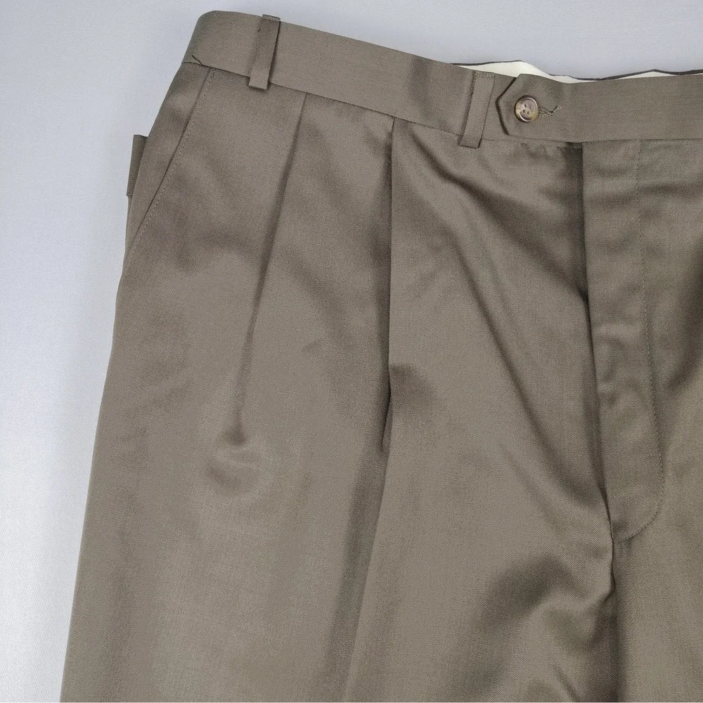Vtg Ralph Lauren Polo University Mens 42x32 Super 100's Wool Pleated Dress Pants